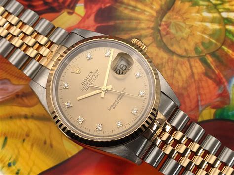 rolex oyster perpetual datejust 18k gold diamond